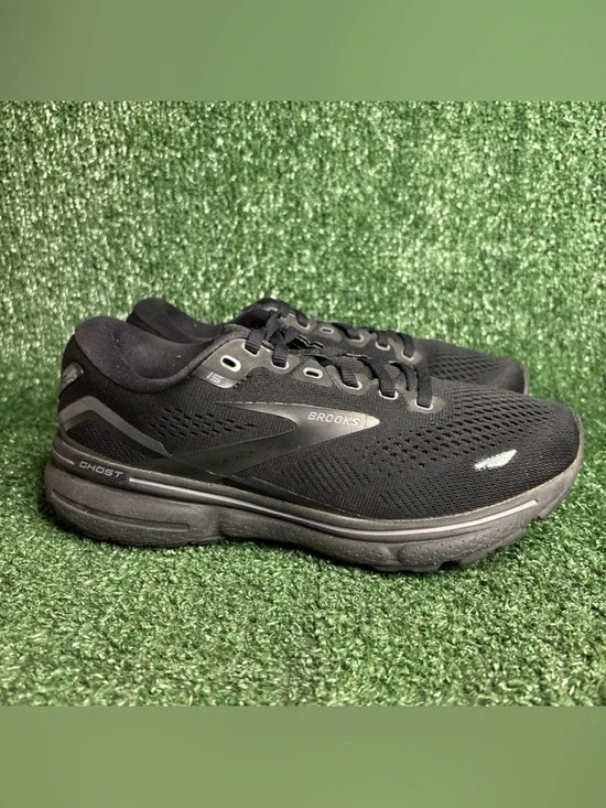 Brooks Ghost 15 Running Shoes Women Size 7 D Wide Black Comfort Low Sneakers‎