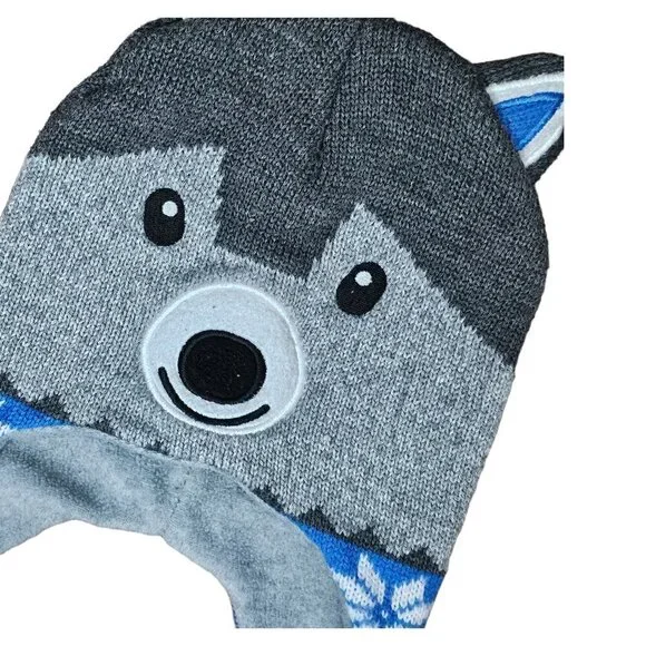 🚨Wolf Gray and Blue Beanie toddler Hat