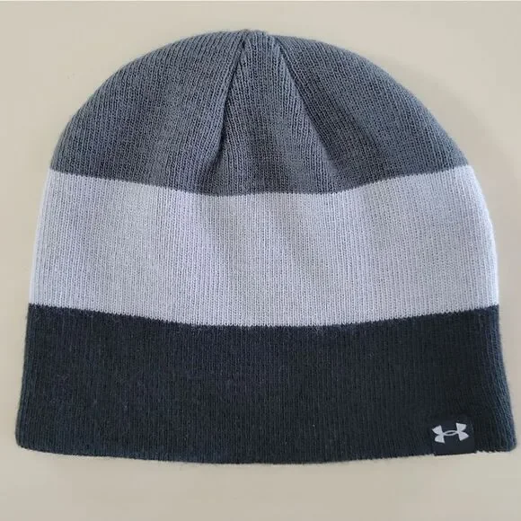 Under Armour Youth ColdGear® Black and Gray Knit Beanie