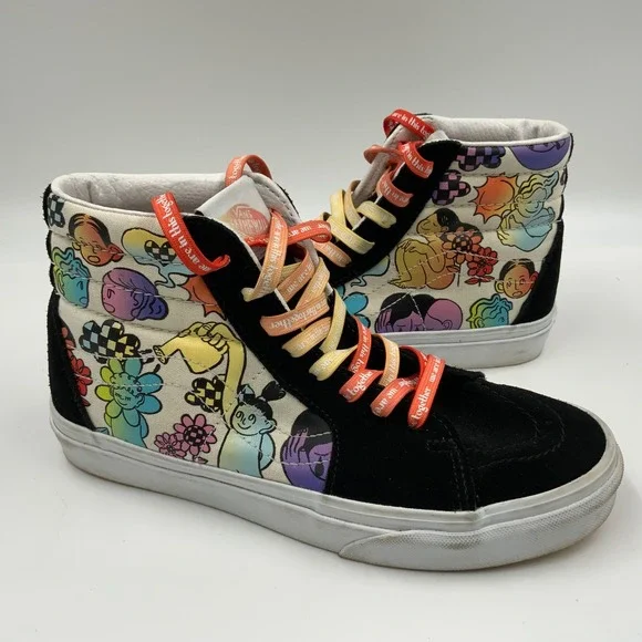 Vans Sk8-Hi Breast Cancer Awareness Together Graphic High Top Shoes Womens 7.5