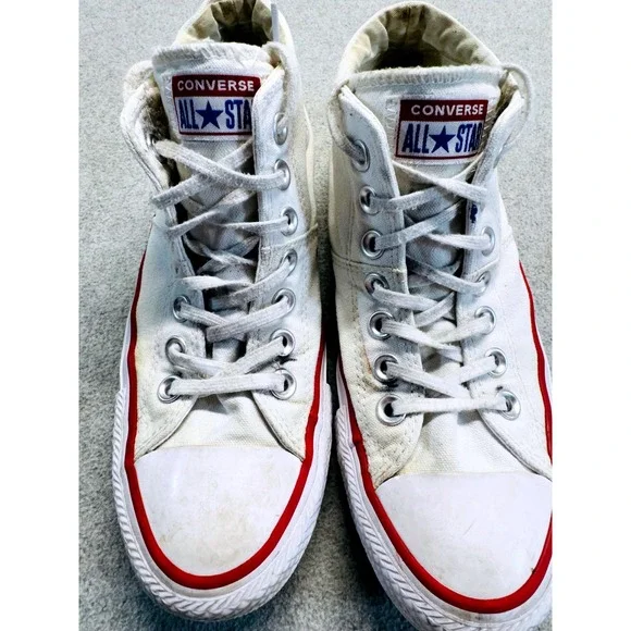 Converse Chuck Taylor All Star High Top White Red Stripe Women's‎ Size 7 Retro