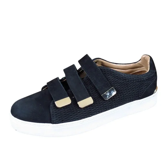 Aldo Paise Women Fashion Sneaker‎ Size 10 Casual Walking Black Gold Hardware