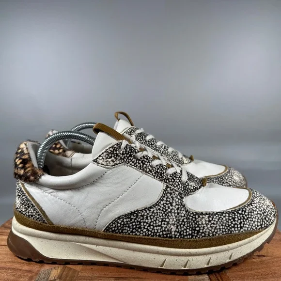 Madewell MWL Court‎ Sneakers White Animal Print Calf Hair Womens 11 Mens 9.5