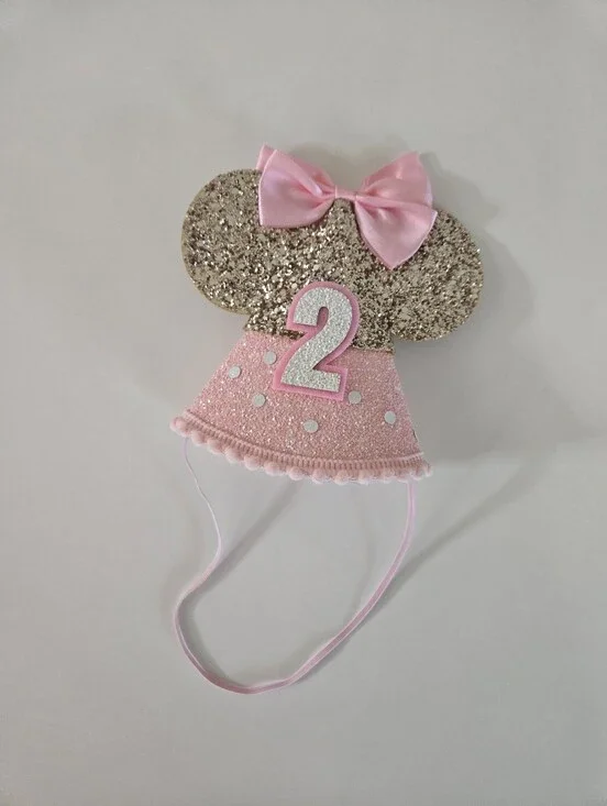 Minnie Mouse Ears, Pink, 2nd birthday, Birthday Crown Hat