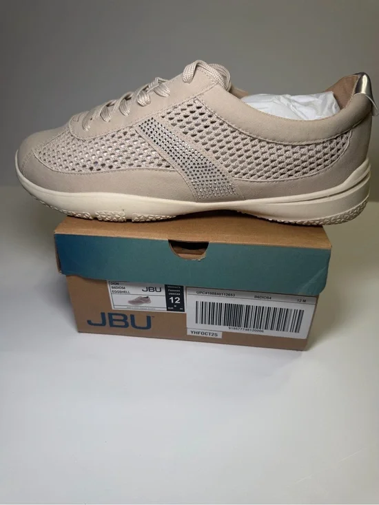JBU Women's Taupe Mesh Slip-On Sneaker Size 12