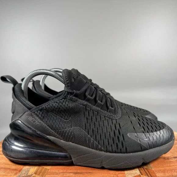 Nike Air Max 270 Triple Black Women 7.5 Youth 6Y Sneakers BQ5776-001