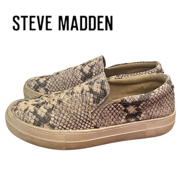 Steve Madden Gills Snake Slip-on Women's Loafers Sneakers 9.5