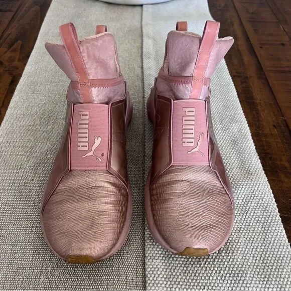 Puma Pink Faux Reptile Slip-On Sneakers Size 7.5