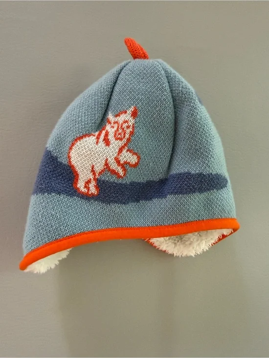 Patagonia Baby Polar Bear Beanie Knit and Fleece Winter Hat size 6M
