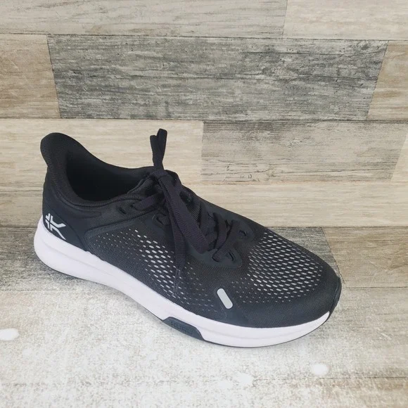 KURU ATOM Fusion Womens‎ Shoes Sz 7.5 M Running Jet Black Bright White Sneakers