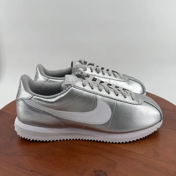 Nike Cortez ‎ Metallic Silver Retro Y2K Sneakers IR0042-001 Women's Size 11