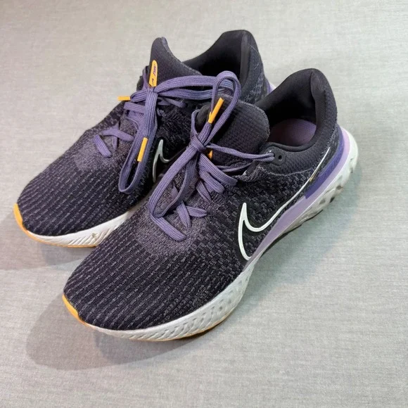 Nike React Infinity Run Flyknit 3 Women 11 Purple Good DD3024-502‎ Running Shoes