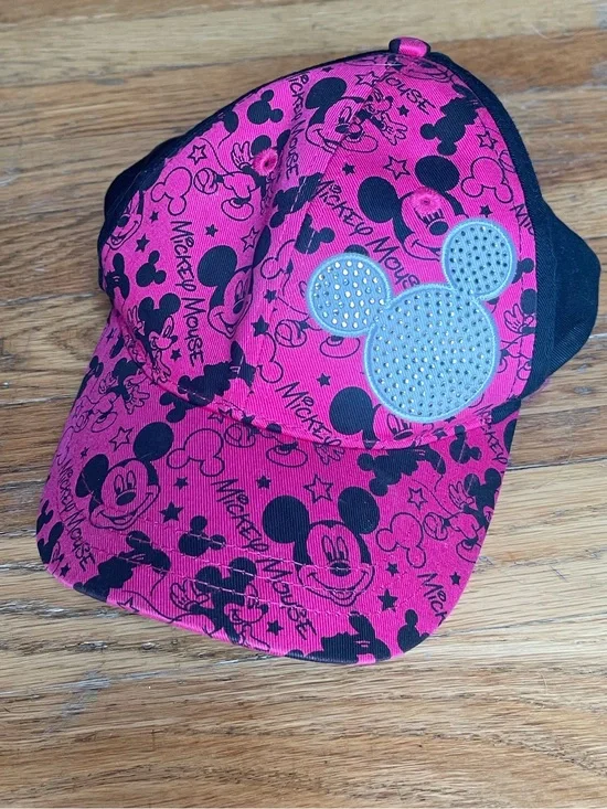 Disney Parks Pink Mickey Mouse Rhinestone Baseball Cap