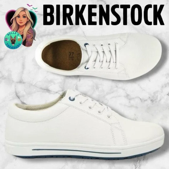 Birkenstock QO 500 NL White Leather Safety Slip Resistant Shoes‎ Work M6 L8 EU39
