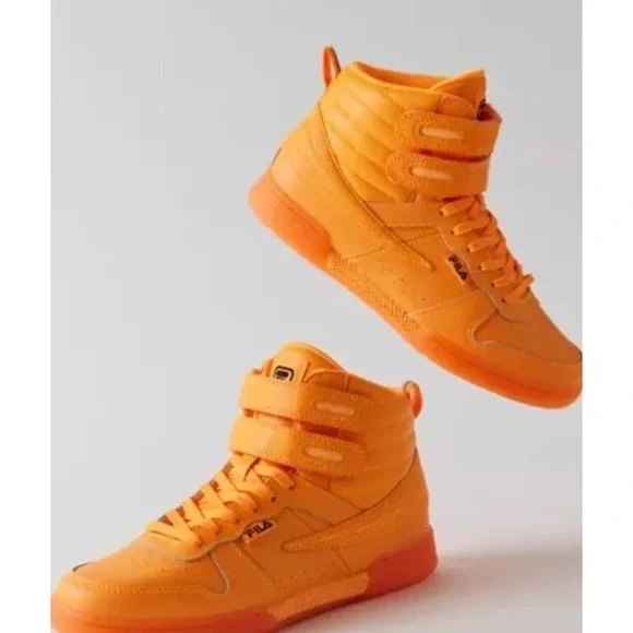 Fila High Top‎ Sneakers Bright Orange Lace Up Velcro Women US 6 EUR 37