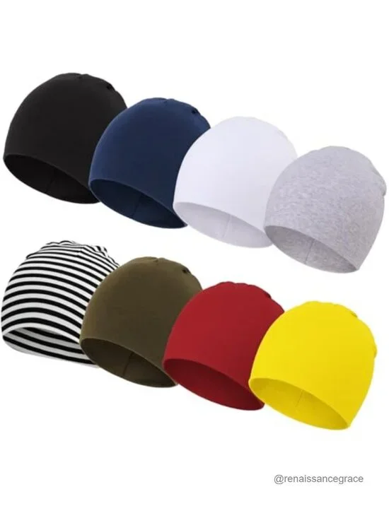 8 Pack Baby Newborn Hats Infant Toddler Kid Beanie Unisex Soft Cotton Spandex