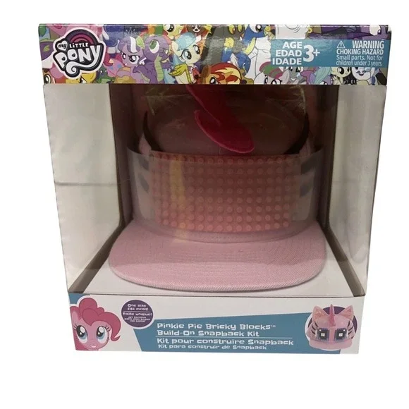 My Little Pony Pinkie Pie Bricky Blocks Build-On Snapback‎ Kit DIY Hat Pink New