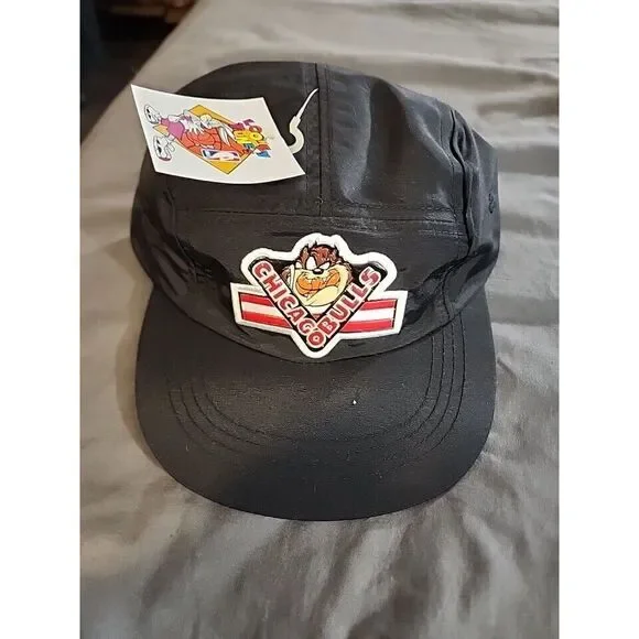 90s Vintage CHICAGO BULLS Hat Youth Strapback Taz Looney Tunes 5 Panel Camp‎
