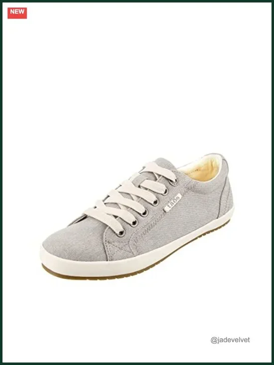 Women's Canvas Sneakers - Cushioned Lace-Up Low Top Athletic Shoe