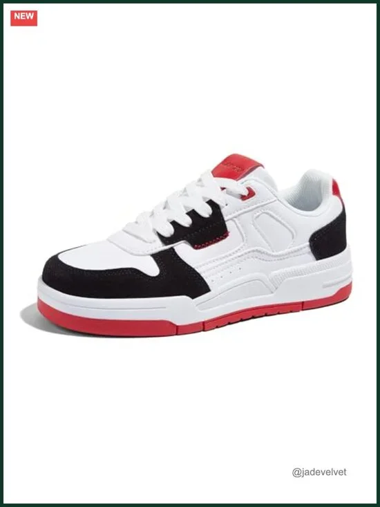 Women's PU Leather Lace Up Fashion Sneakers Non-Slip Casual Shoes
