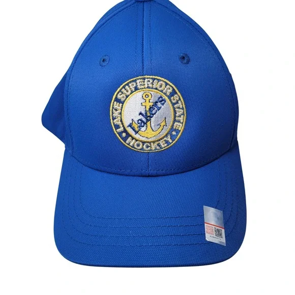 LSSU Lake Superior State Hockey Youth Hat Blue Sport-Tek Adjustable‎ Cap