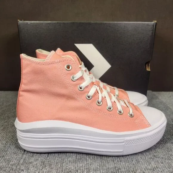 Converse CTAS Move Hi Womens Size 10 Lawn Flamingo White Platform Sneakers Shoes