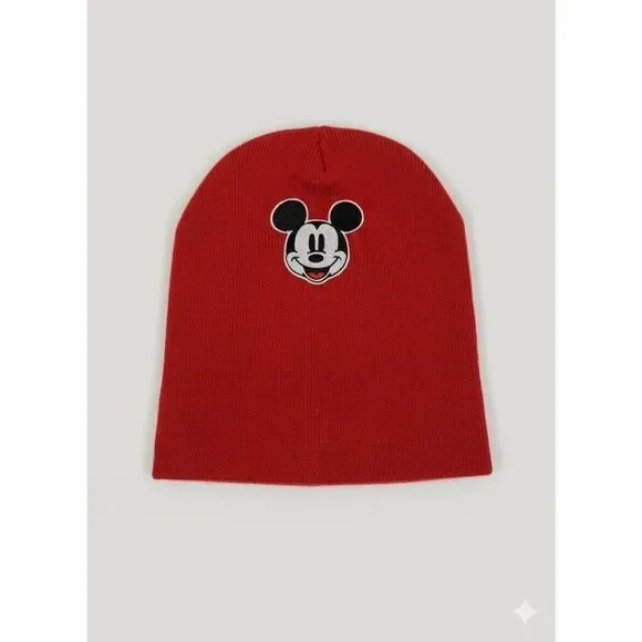 Disney Mickey Mouse Red Knit Beanie Hat Little Boys Child