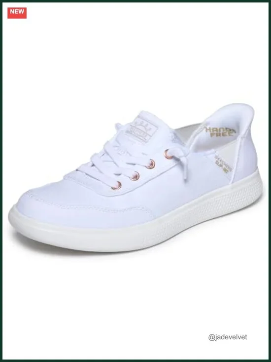 Skechers BOBS Slip-On Canvas Fashion Sneakers with Memory Foam, Heel Pillow,