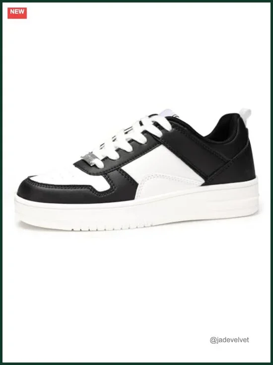 Women's Rhinestone Sneakers Memory Foam Faux Leather Walking Shoes