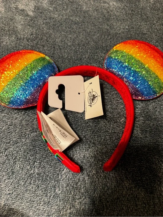 Disney Rainbow Sequin Ear Headband - Red Band