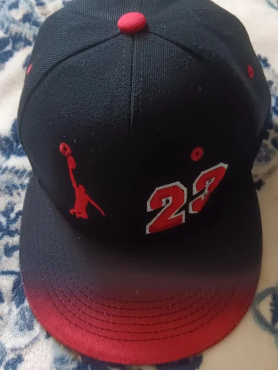 Kids Black and Red Basketball Cap - 23 Design