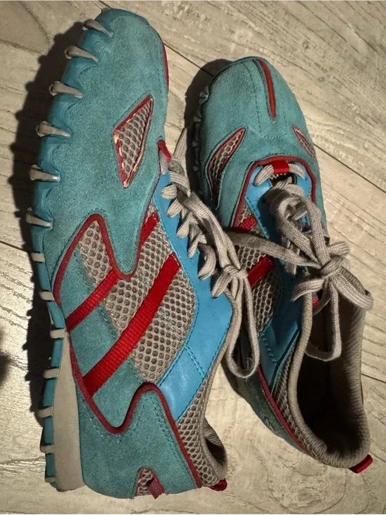 Diesel Teal and Red Women's Menlo Vintage Sneakers