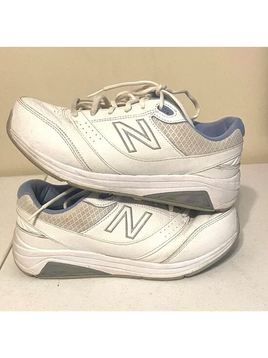 Women's New‎ Balance White/Blue Leather 928v3 Walking Shoes Size 7.5 4E WIDE
