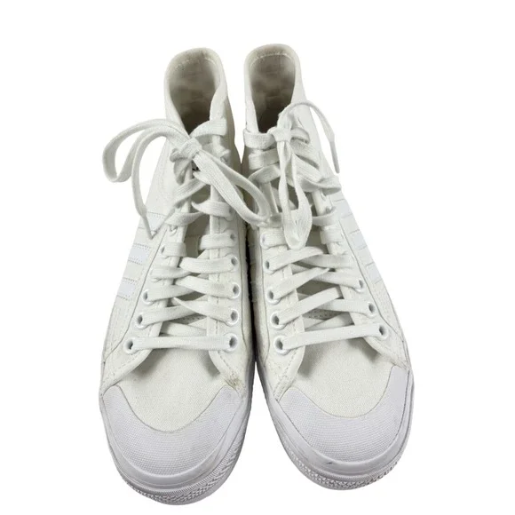 Adidas Nizza Platform High Top‎ Sneakers Womens Size 8 White Canvas FY2782