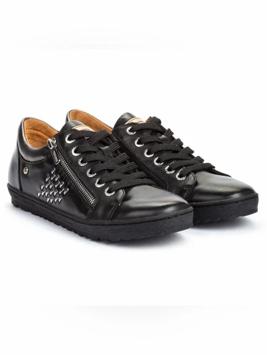 Pikolinos Lagos 901 Black Leather Zip Sneakers Size EU40/US 9-9.5 Like New! $75