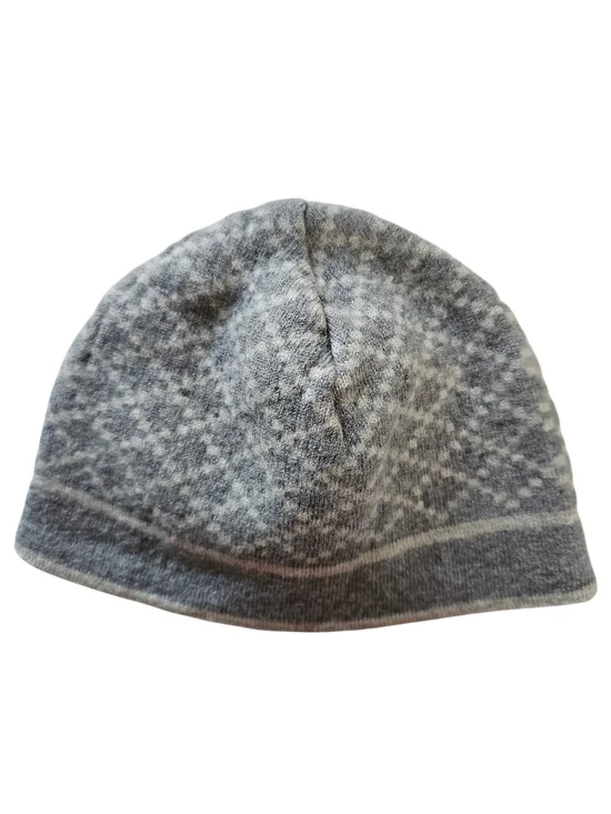 Gucci Gray and Cream Patterned Knit Baby Beanie