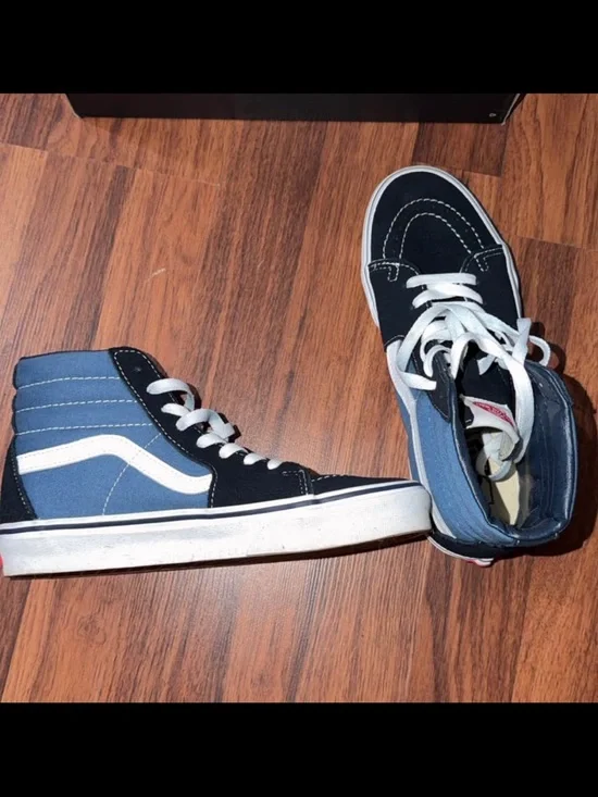 Vans High-Top Sneakers in Black, Blue & White