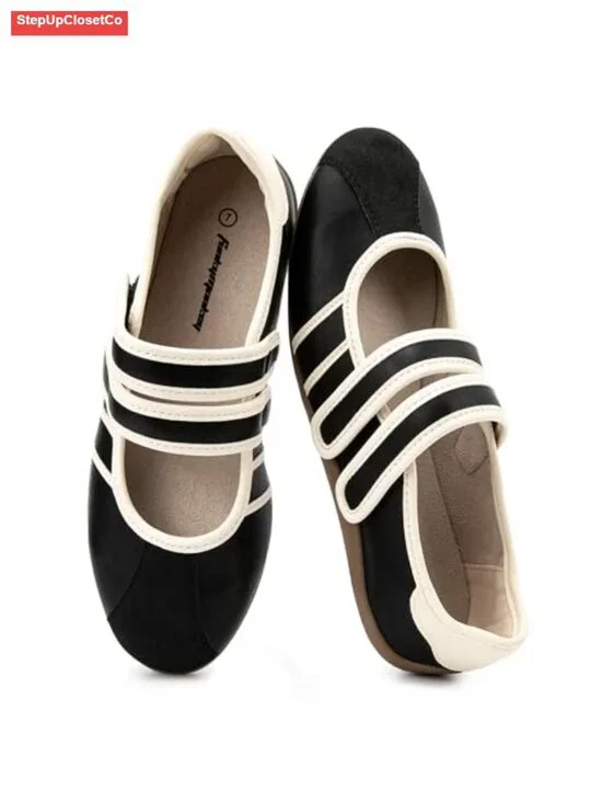 Mary Jane Sneakers for Women - Fashion Ballet Flat Tennis Shoes