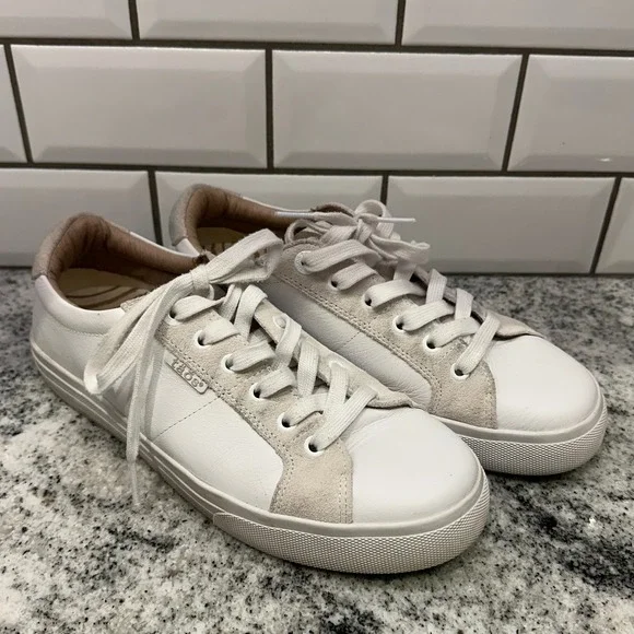 Taos Womens 9 Heart & Soul Lux Sneakers White Leather Suede HSL-14194 Lace Up