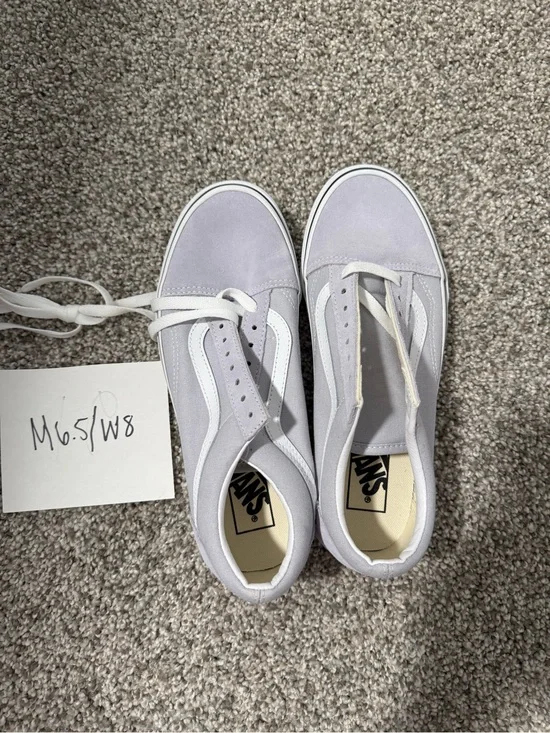 Vans Women's Pale Gray Old Skool Sneakers with White Stripe