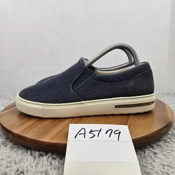 Birkenstock Womens 39 Oswego Midnight Blue Canvas Suede Slip On Daily Sneaker