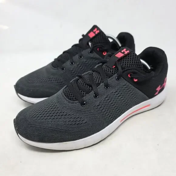Under Armour Black Pink Athletic Sneakers Running Shoes Womens US 10