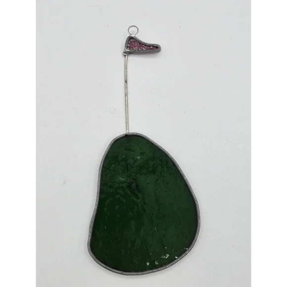 Vtg Golf Hole Stained Glass 7