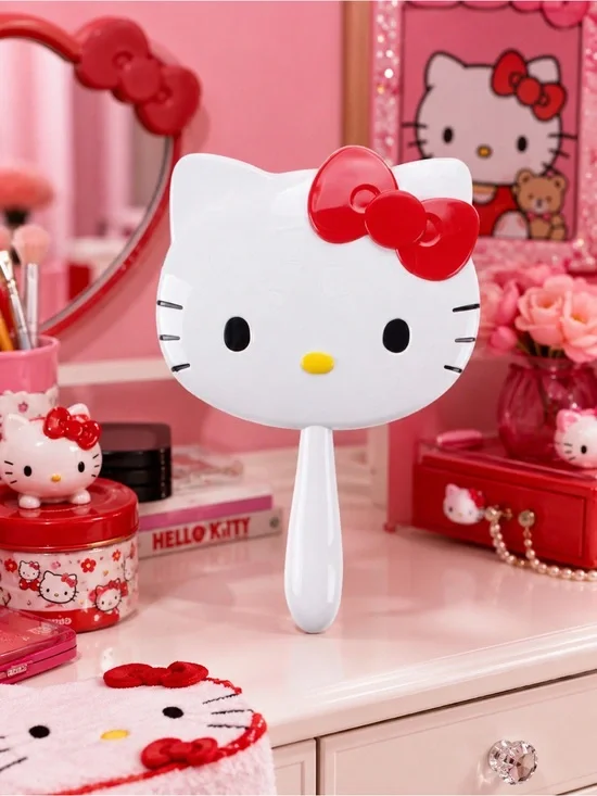 Hello Kitty Red Bow Handheld Vanity Mirror NWT