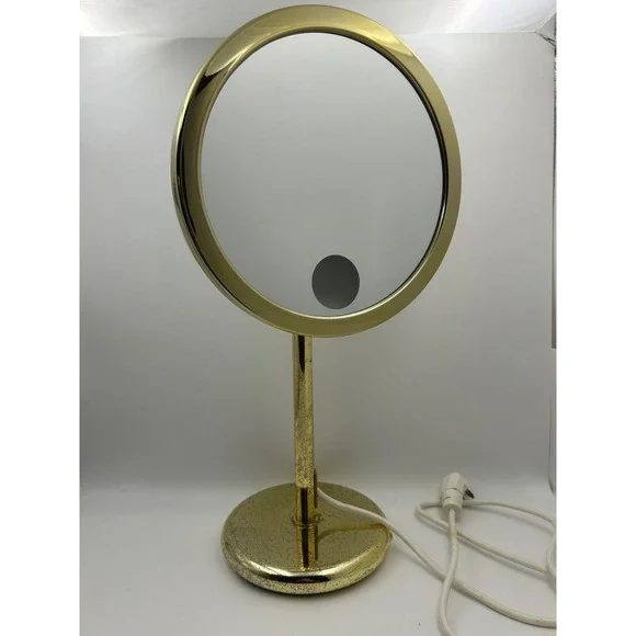Baci Remcraft Lighted Vanity Mirror Unisex Gold Vintage‎ Hollywood Regency Glam