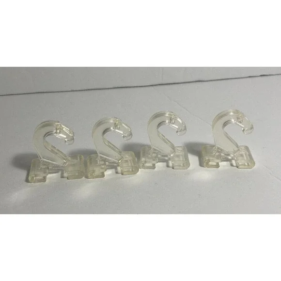 Pack of 4- Crystal‎ Clear Hinged Plastic Ceiling Hooks for Drop-Ceiling