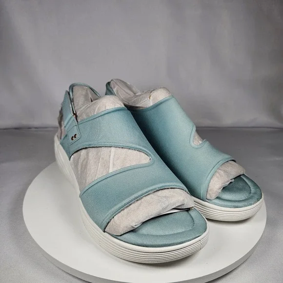 Ryka Nicolette Stretch Neoprene Wedge‎ Sandals Comfort Platform Grey Mist 9.5M