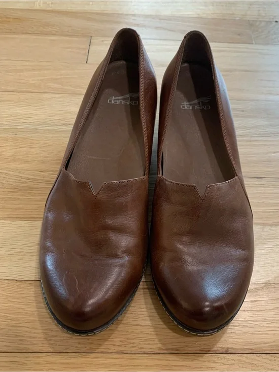 Dansko Liliana Women's Brown Leather Wedge Slip On‎ Shoes Size 39 US Size 9