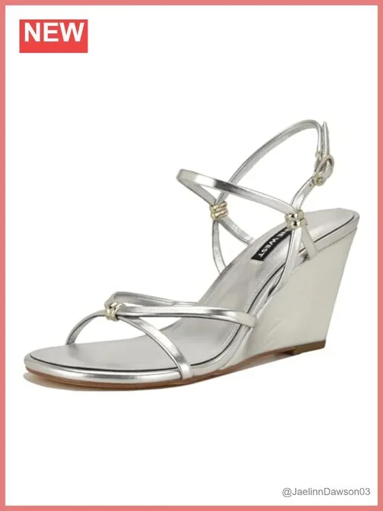 Nine West Devva Strappy Faux Leather Wedge Sandals 3.31