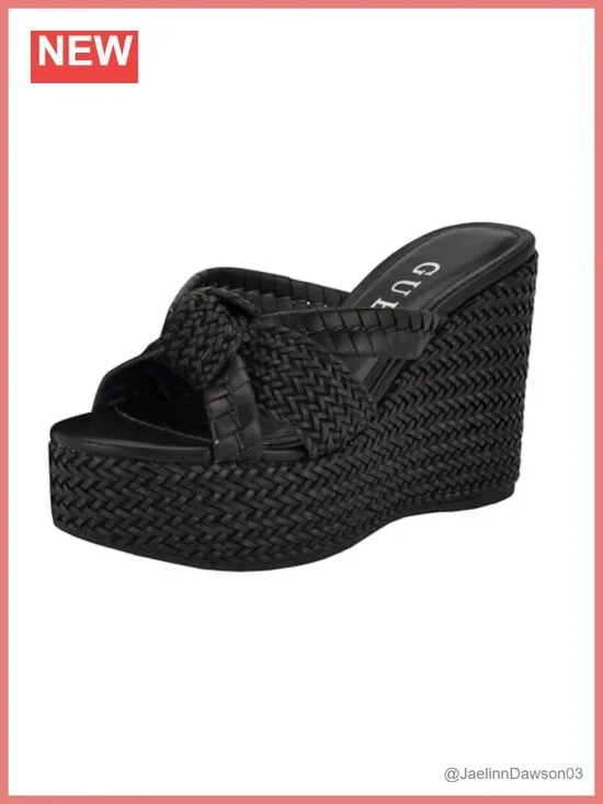Women's Wedge Sandals with Platform - Open Toe Slip On Casual